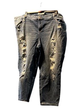 torrid Dark Blue Distressed Boyfriend Jeans